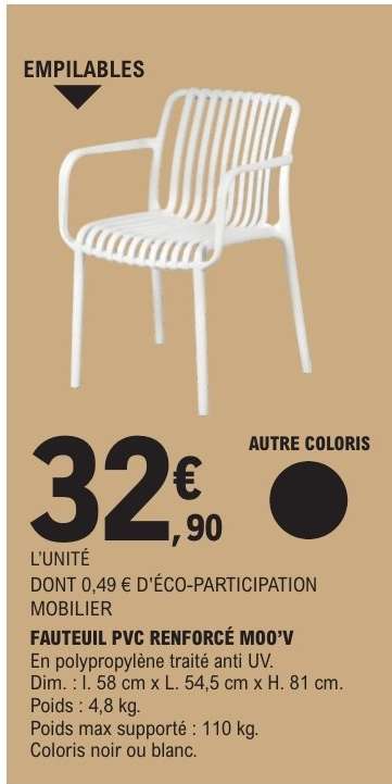 FAUTEUIL PVC RENFORCÉ MOO’V