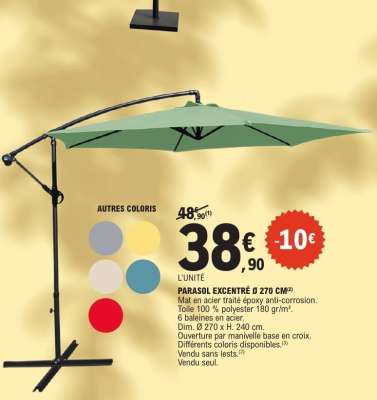 PARASOL EXCENTRÉ Ø 270 CM