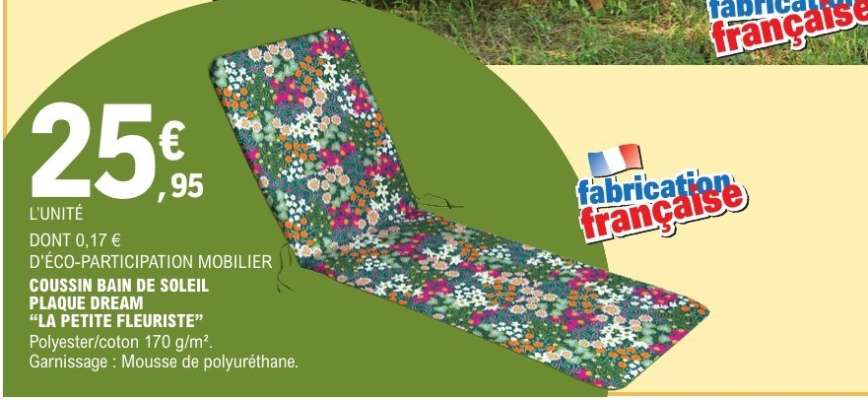 COUSSIN BAIN DE SOLEIL PLAQUE DREAM "LA PETITE FLEURISTE"