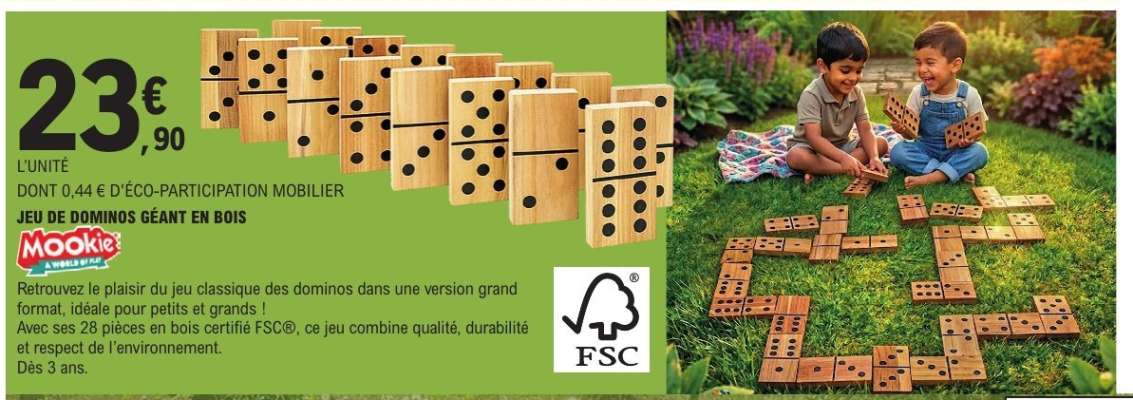 JEU DE DOMINOS GÉANT EN BOIS
