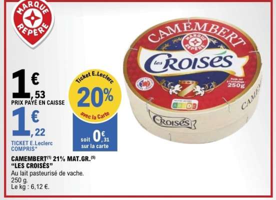 Camembert 21% MAT.GR. 'Les Croisés'