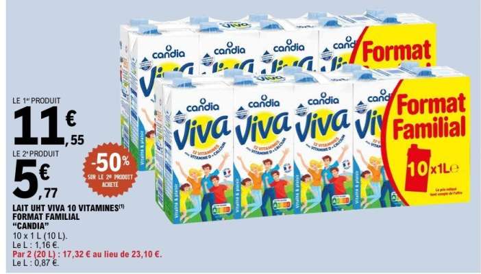 Lait UHT Viva 10 Vitamines Format Familial