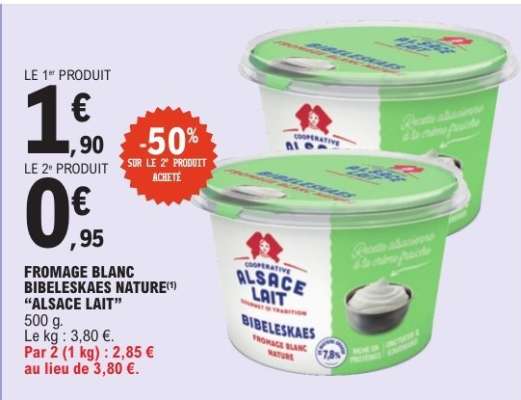 FROMAGE BLANC BIBELESKAES NATURE ALSACE LAIT