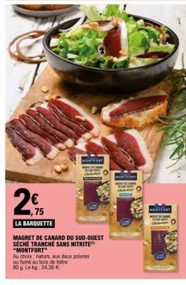 MAGRET DE CANARD DU SUD-OUEST SÉCHÉ TRANCHÉ SANS NITRITE