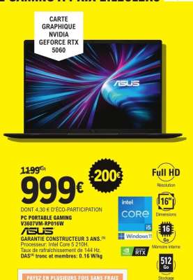 PC PORTABLE GAMING V3607WRM-RP016W