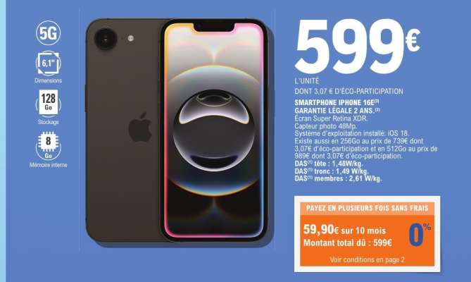 SMARTPHONE IPHONE 16GB