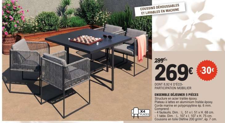 ENSEMBLE DEJEUNER 5 PIÈCES