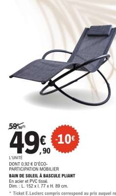 Bain de soleil à bascule pliant