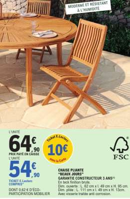 CHAISE PLIANTE "BEAUX JOURS"