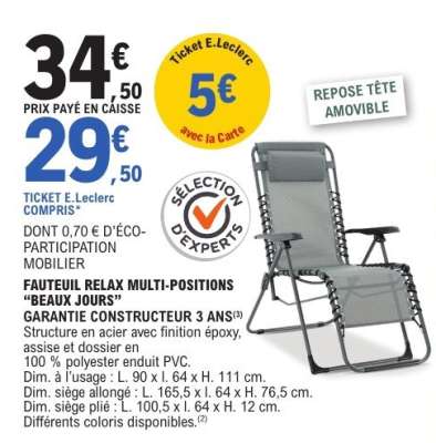 Fauteuil Relax Multi-Positions 'Beaux Jours'