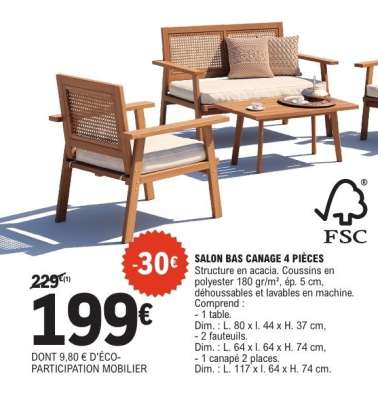 SALON BAS CANAGE 4 PIÈCES