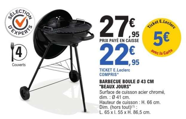 BARBECUE BOULE Ø 43 CM "BEAUX JOURS"