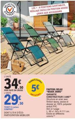 FAUTEUIL RELAX "BEAUX JOURS"