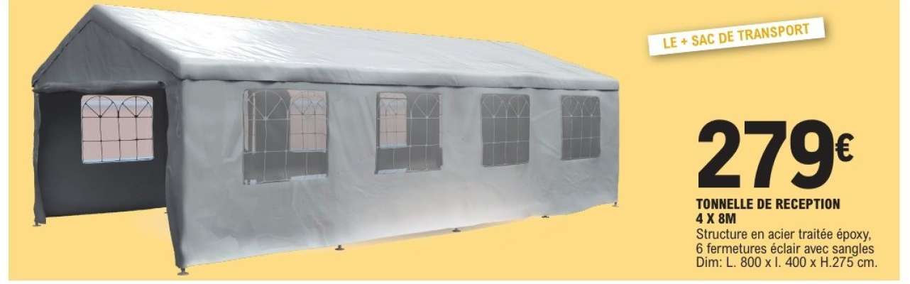 TONNELLE DE RECEPTION 4 X 8 M