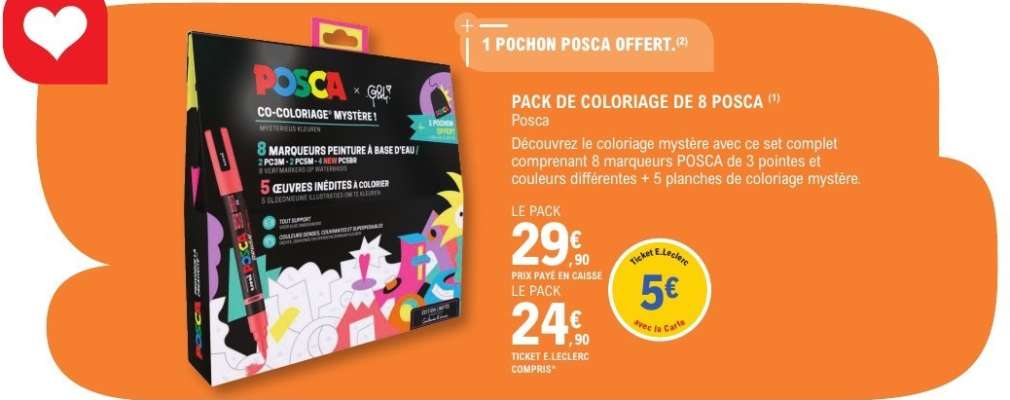 PACK DE COLORIAGE DE 8 POSCA