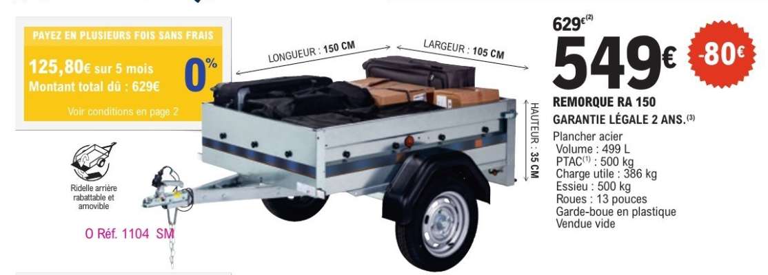 REMORQUE RA 150