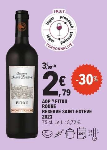 AOP FITOU ROUGE - RÉSERVE SAINT-ESTÈVE 2023