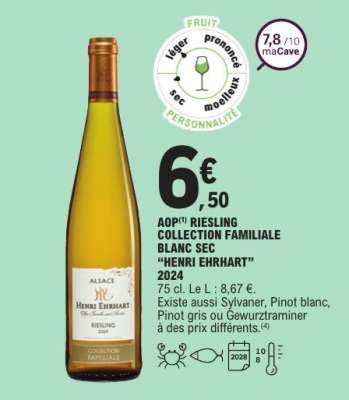 AOP RIESLING COLLECTION FAMILIALE BLANC SEC “HENRI ERHHART” 2024