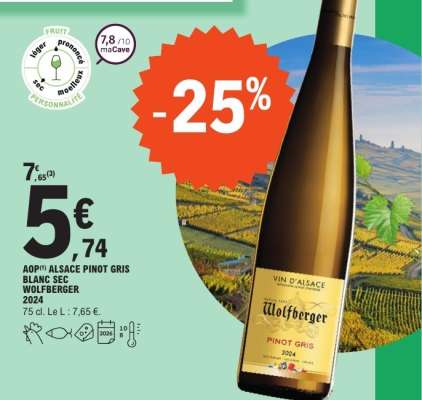 AOP ALSACE PINOT GRIS BLANC SEC - WOLFBERGER 2024
