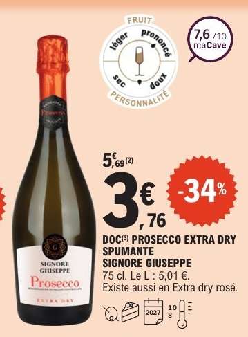 DOC Prosecco - Extra Dry Spumante Signore Giuseppe