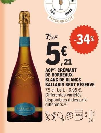 AOP Crémant de Bordeaux Blanc de Blancs - Ballarin Brut Reserve