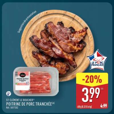 POITRINE DE PORC TRANCHÉE