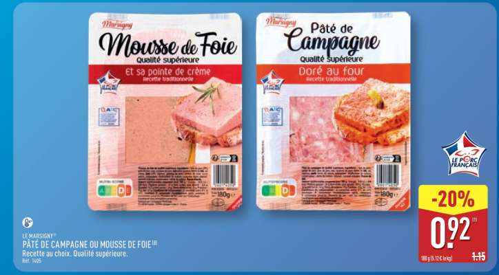 PÂTÉ DE CAMPAGNE OU MOUSSE DE FOIE