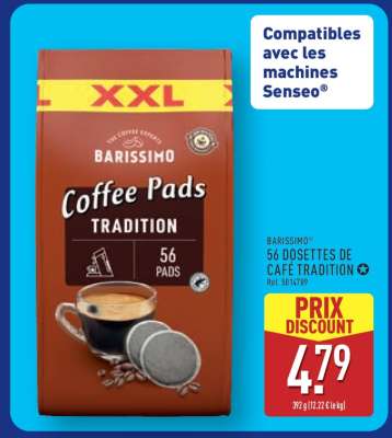 BARISSIMO 56 Dosettes de Café Tradition