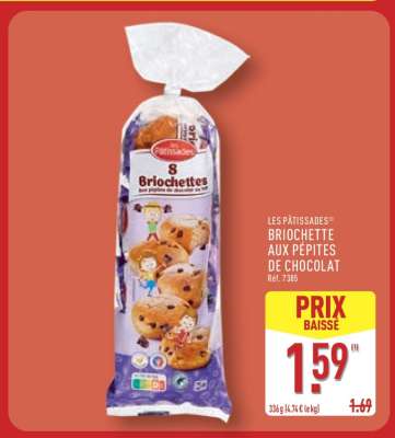 LES PÂTISSADES® BRIOCHETTE AUX PÉPITES DE CHOCOLAT