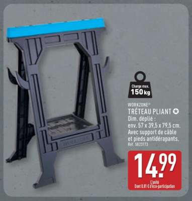 WORKZONE® TRÉTEAU PLIANT