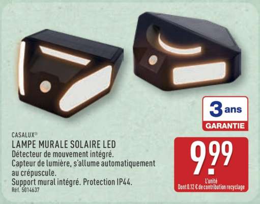LAMPE MURALE SOLAIRE LED