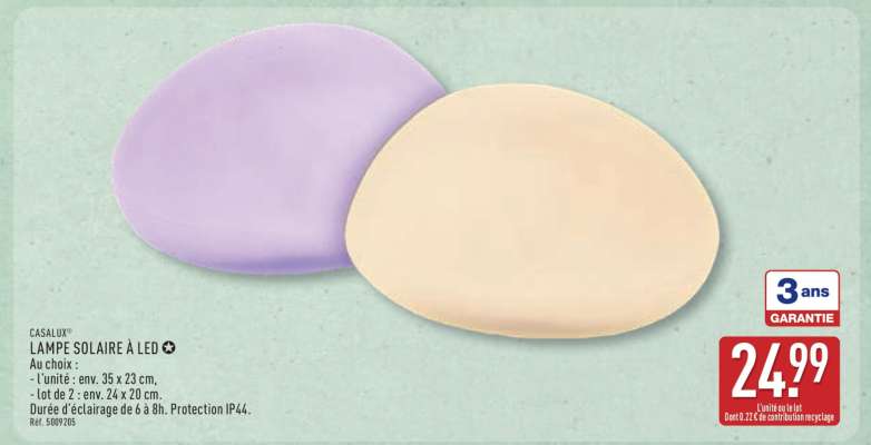 CASALUX® LAMPE SOLAIRE À LED