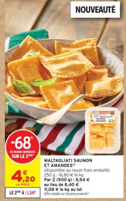 Maltagliati Saumon et Amandes