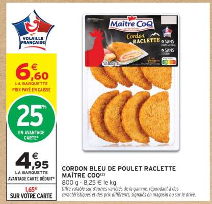 CORDON BLEU DE POULET RACLETTE MAÎTRE COQ