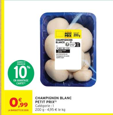 CHAMPIGNON BLANC PETIT PRIX
