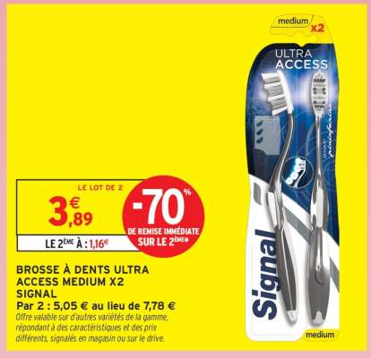 Brosse à dents Ultra Access Medium X2 Signal