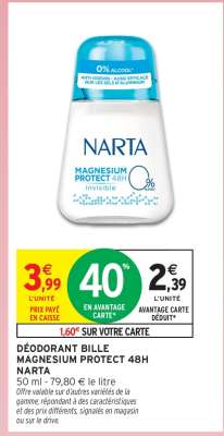 DÉODORANT BILLE MAGNESIUM PROTECT 48H NARTA