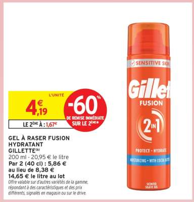 Gel à Raser Fusion Hydratant Gillette