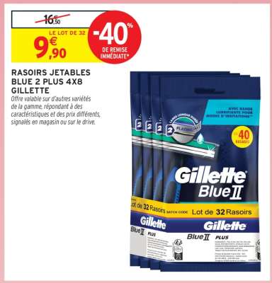 Rasoirs Jetables Blue 2 Plus 4x8 Gillette