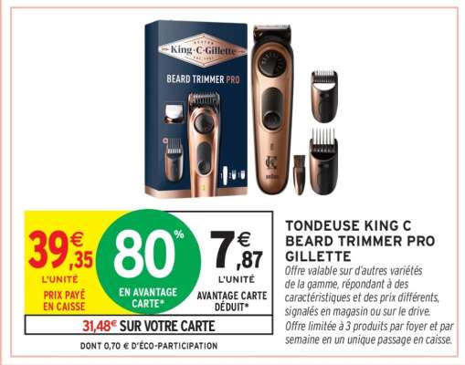 Tondeuse King C Beard Trimmer Pro Gillette