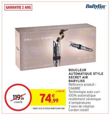 Boucleur Automatique Style Secret Air Babyliss