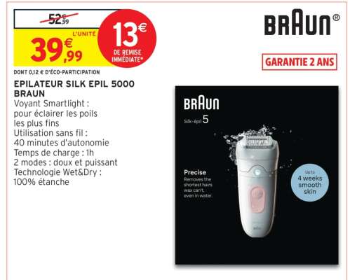 EPILATEUR SILK EPIL 5000 BRAUN