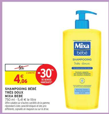 Shampooing Bébé Très Doux Mixa Bébé