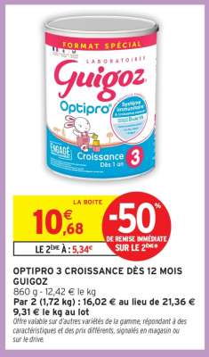 OPTIPRO 3 CROISSANCE DÈS 12 MOIS GUIGOZ