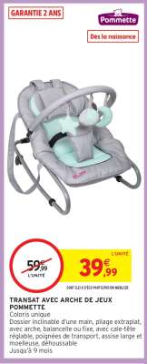 TRANSAT AVEC ARCHE DE JEUX POMMETTE