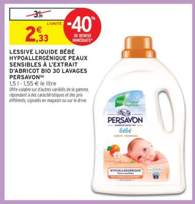 LESSIVE LIQUIDE BÉBÉ HYPOALLERGÉNIQUE