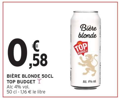 BIÈRE BLONDE 50CL TOP BUDGET