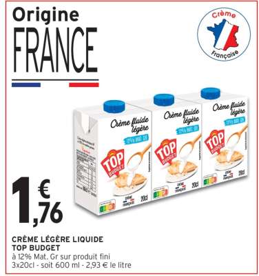 CRÈME LÉGÈRE LIQUIDE TOP BUDGET