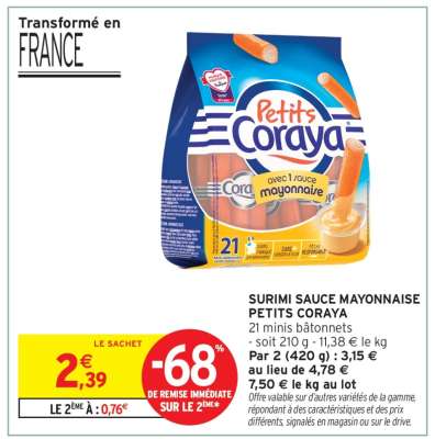 Surimi Sauce Mayonnaise Petits Coraya