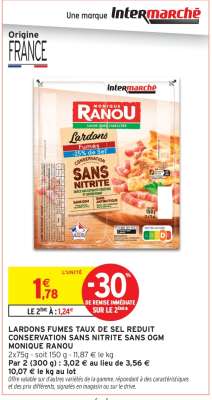 Lardons Fumés Taux de Sel Réduit